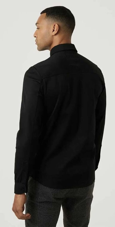 zwart overhemd combineren lange mouwen 